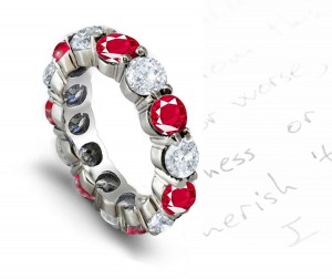 Eternity Rings: 14k Ruby eternity bands ruby & diamond ring prong set eternity band