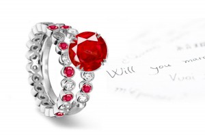 Fascinating:Designer Ruby & Diamond Engagement Ring