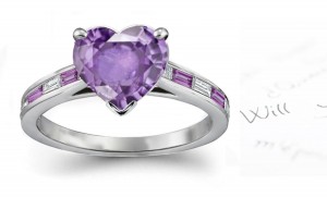 Very Popular For Long Purple Sapphire Ring With Diamonds