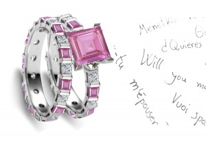 Symbol of Heavens: Beautiful Pink Sapphire & Diamond Engagement & Wedding Ring