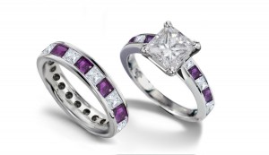 Diamond & Sapphire Engagement & Wedding Rings