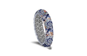 Representing Eternal Love Sparkling White Diamonds & Colored Stone Eternity Rings