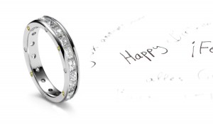 Almost Immediate Acclaim: Princess Cut Diamonds Circle The Gold Band Side Burnish Yellow Diamonds