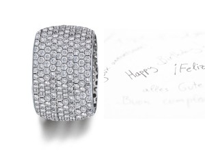 Micropavee Diamonds 10 Diamond Row Wedding Ring in Platinum & Gold
