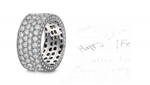 Cuatro Micropavee Fine Diamond Eternity Band in Platinum & 18k Gold