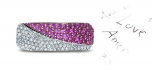 Purple Sapphire & Diamond Eternity Wedding Band