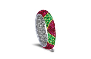 Representing Eternal Love Sparkling White Diamonds & Colored Stone Eternity Rings