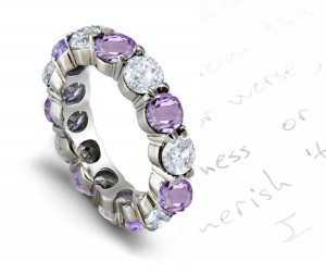 New Arrivals - Pink Sapphire & Diamond Wedding Rings