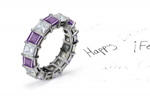 Designer Purple Sapphire Diamond Engagement Ring