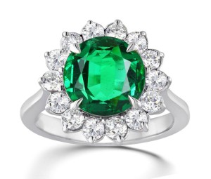Latest Collection: Nature Inspired Flower Bloom Green Emeralds & Diamonds Engagement Rings
