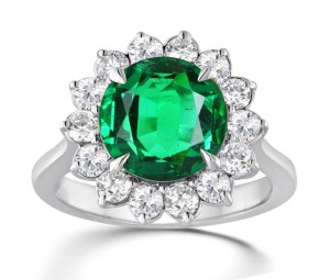 Latest Collection: Nature Inspired Flower Bloom Green Emeralds & Diamonds Engagement Rings