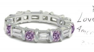 Premier Colored Diamonds Designer Collection - Pink Colored Diamonds & White Diamonds Fancy Pink Diamond Eternity Rings