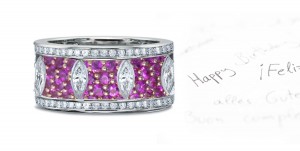 Purple Sapphire & Diamond Eternity Wedding Band