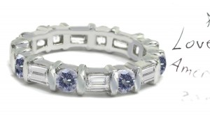 Premier Colored Diamonds Designer Collection - Voilet Colored Diamonds & White Diamonds Fancy Voilet Diamond Eternity Rings