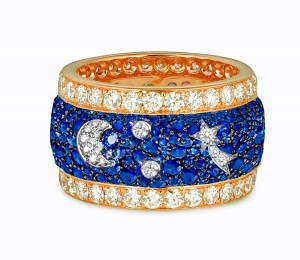 Eternity Ring with Diamonds & Sapphires in Gold or Platinum