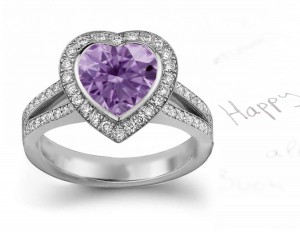 Very Popular For Long Purple Sapphire Diamond Ring