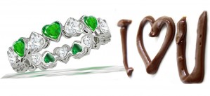 Designer Emerald Heart & Diamond Heart Stylish Unique Eternity Ring