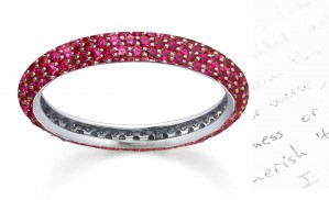 Sweet, Simple, Sensous & and Sleek Micropavee Ruby Wedding Ring