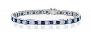 New Blue Sapphire & Diamond Bracelet and Necklace