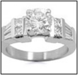 Pre-set Engagement Ring. Engagement Diamond Side Accent Platinum Ring. 