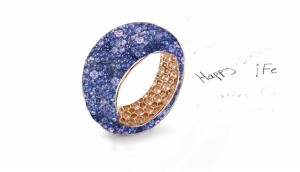 Fabulous Multi-Colored Diamonds & Precious Stones Eternity Band Rings