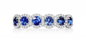 Expertly Crafted Precision Set High Quality Diamond & Sapphire Eternity Band Rings