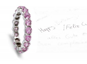 Pink Sapphire Round Eternity Ring