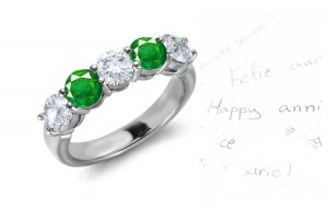 Emerald Five Stone Ring