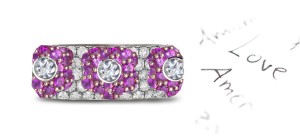 Remarkable Purple Sapphire & Diamond Eternity Band