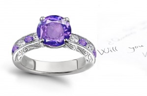 Finely Crafted Purple Sapphire Rings