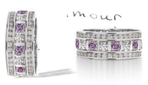 Premier Colored Diamonds Designer Collection - Pink Colored Diamonds & White Diamonds Fancy Pink Diamond Eternity Rings