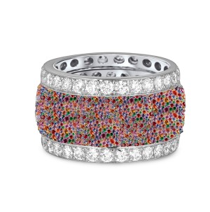 Channel Set, Prong & pave Diamonds & Colored Stones Eternity Band Rings Available in Gold or Platinum