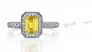 Beautiful: Stunning Yellow Sapphire & Diamond Ring 