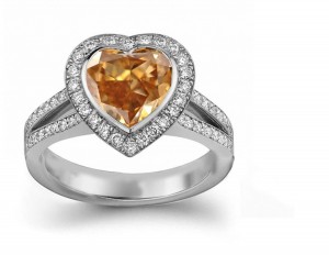 Heart Brown Diamond Designer Ring