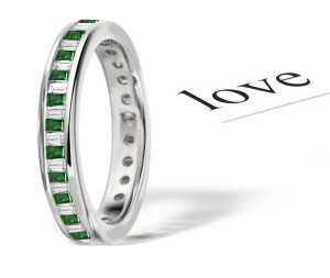 Classic Baguette Emerald & Diamond Eternity Band