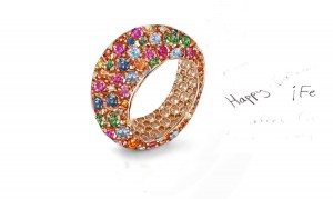 Celebrate Weddings or Anniversaries With Custom Manufactured Diamonds & Colored Precious Stones Eternity Rings & Bands