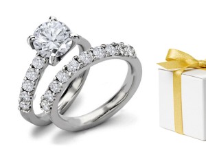 Premier Designer Diamond Engagement & Wedding Rings Set