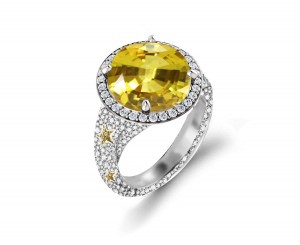 Delicate French Micro Pave Halo Rings Collection Featuring Vibrant Rainbow Colored Sapphires & Diamonds