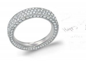 Cinco Micropavee Diamond Eternity Ring in Platinum & Gold Ladies Size 3 to 8