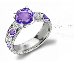 Finely Crafted Very Rare Purple Sapphire Rings