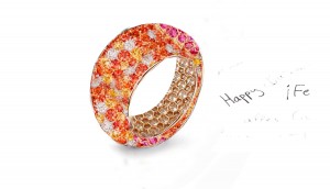 Fabulous Multi-Colored Diamonds & Precious Stones Eternity Band Rings