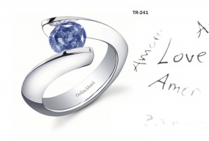 Exclusive Style Tension Set Jewelry: Tension Set Blue Diamond Rings