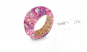 Fabulous Multi-Colored Diamonds & Precious Stones Eternity Band Rings