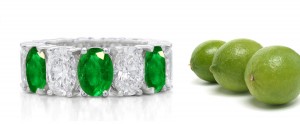 Stylish, Essential: Oval Cut Emerald Diamond Wedding Ring in Platinum