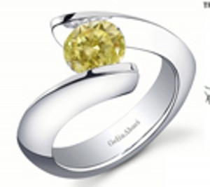 Exclusive Style Tension Set Jewelry: Tension Set Yellow Diamond Rings