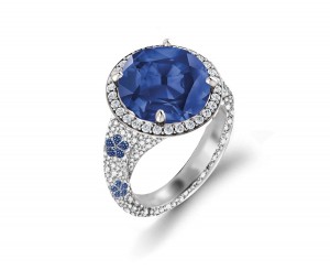 Delicate French Micro Pave Halo Rings Collection Featuring Vibrant Rainbow Colored Sapphires & Diamonds