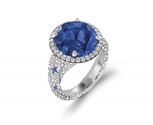 Delicate French Micro Pave Halo Rings Collection Featuring Vibrant Rainbow Colored Sapphires & Diamonds