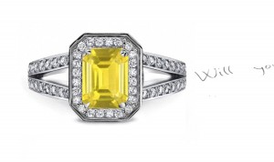 Glowing: Yellow Sapphire & Diamond Engagement Ring