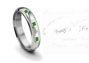 Burnish Princess Cut Emerald Eternity Ring