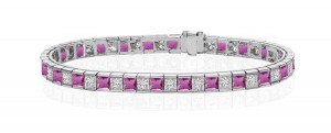 New Pink Sapphire & Diamond Bracelet and Necklace